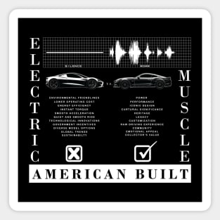 EV vs. Muscle Car - Muscle Car Lovers Magnet